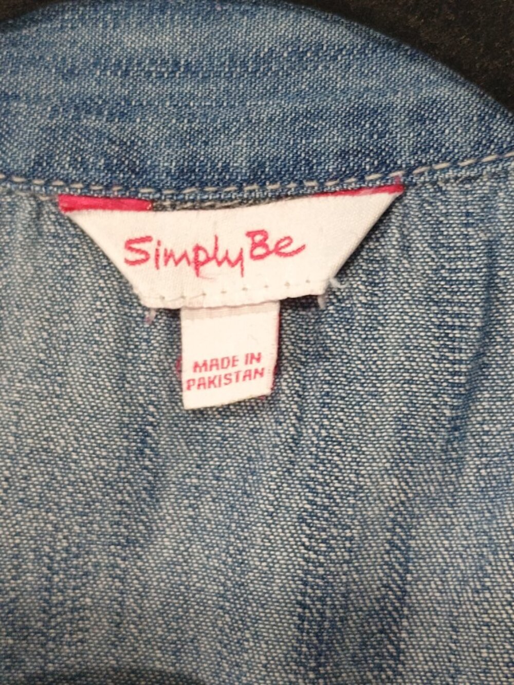 Simply Be Chambray Denim Button Front Western Shirt Plus Size Roll Tab Sleeve - Picture 9 of 13